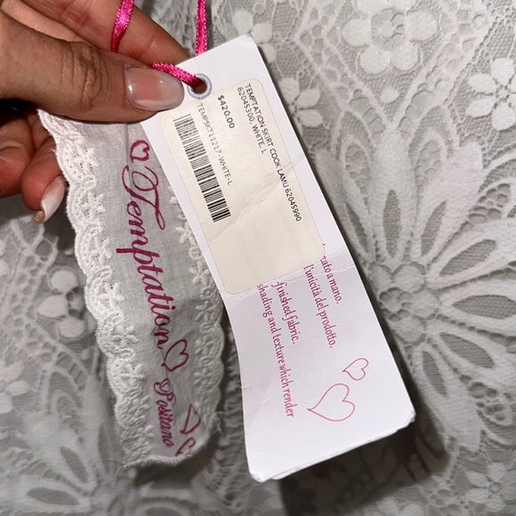 Temptation Positano lace crochet skirt or strapless dress BNWT size L white 🤍 - Picture 11 of 13